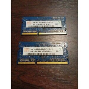 Hynix 1GB 1Rx8 PC3-8500S-7-10-B1 Laptop Memory (pair)